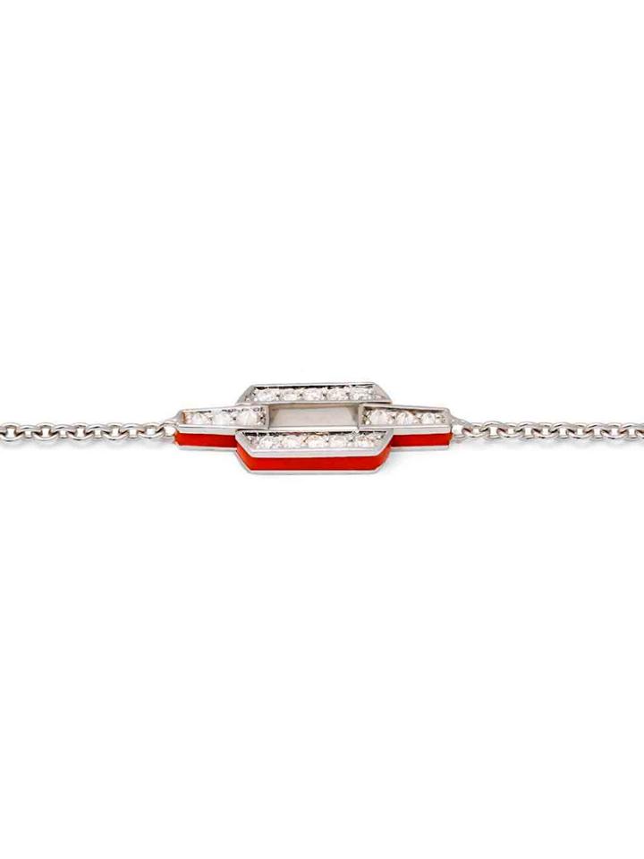 Ylang 23 Skinny Deco Link Bracelet - White Gold