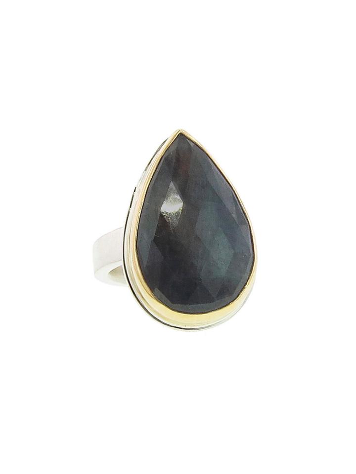 Jamie Joseph Rose Cut Blue Sapphire Teardrop Ring