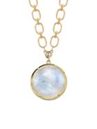 Irene Neuwirth Rose Cut Rainbow Moonstone Pendant In Yellow Gold