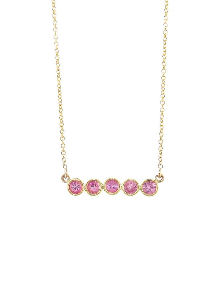 Jennifer Meyer 5 Pink Sapphire Pendant Necklace
