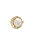 Ylang 23 Crescent Moon Ring With Floating Diamonds