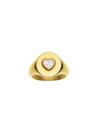 Jemma Wynne Oval Signet Ring With Heart Diamond Center