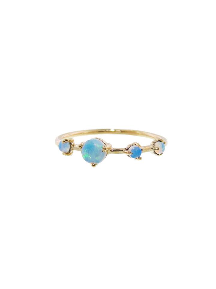 Wwake Large Four Step Ring - Opal