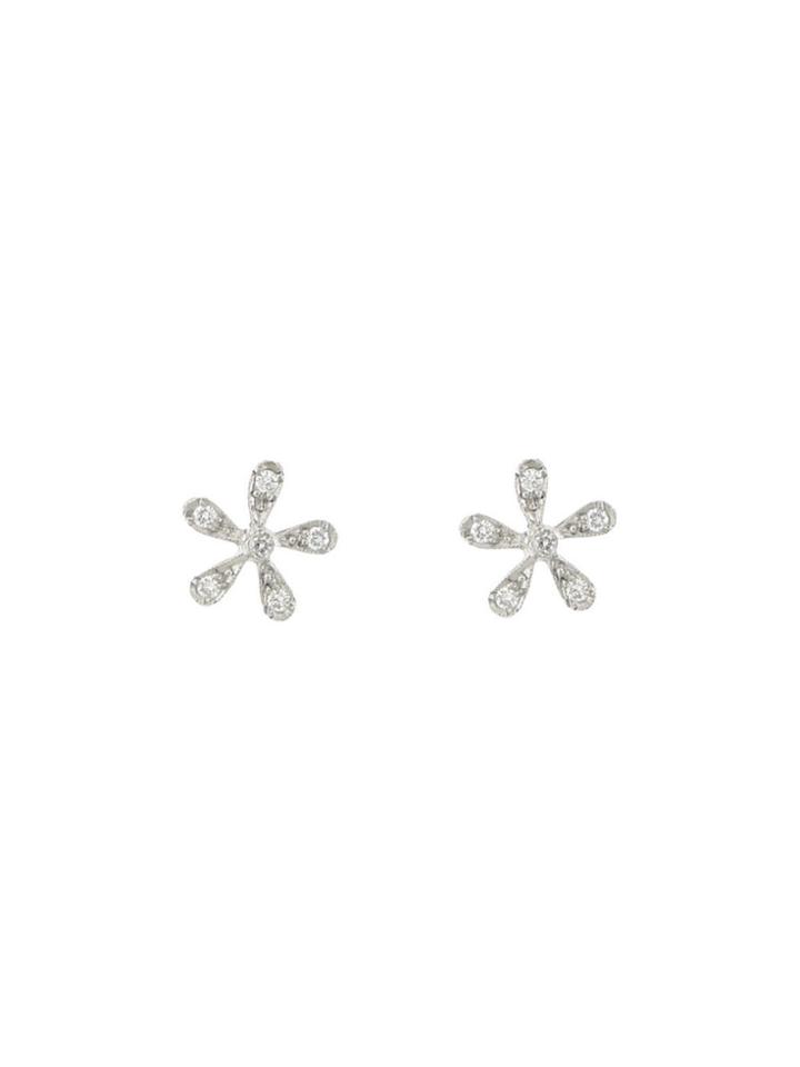 Cathy Waterman Tiny Daisy Studs - Platinum