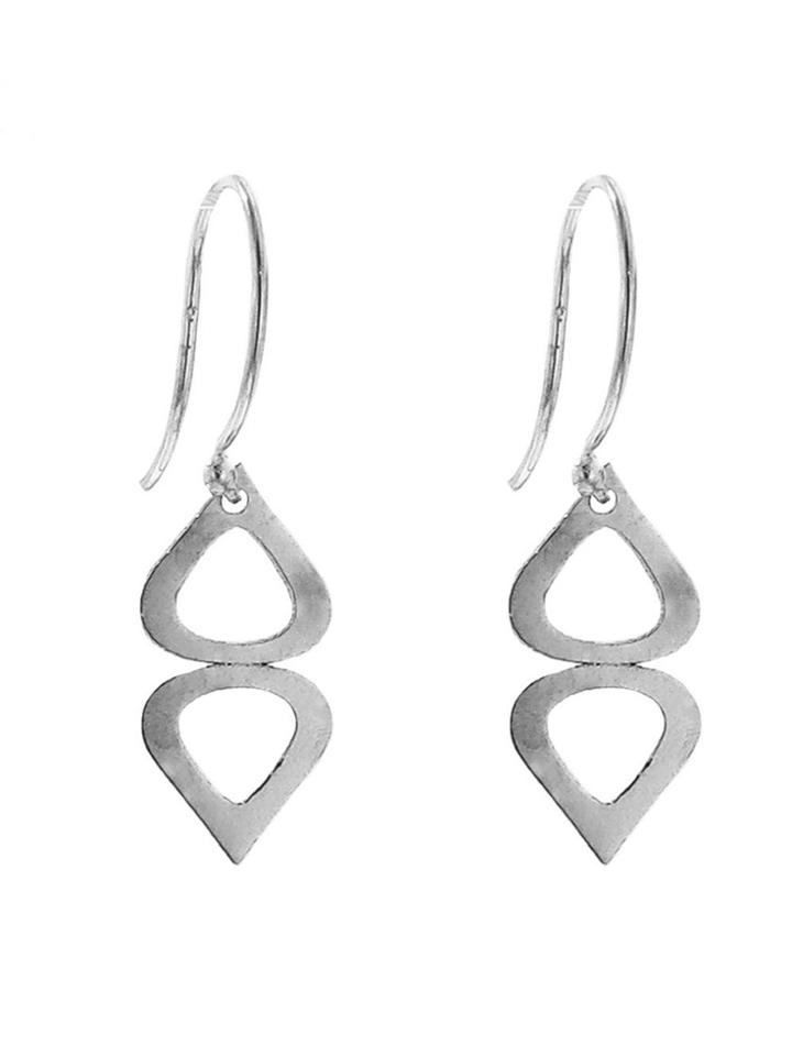 Jane Hollinger Small Silver Sula Designer Drop Earrings