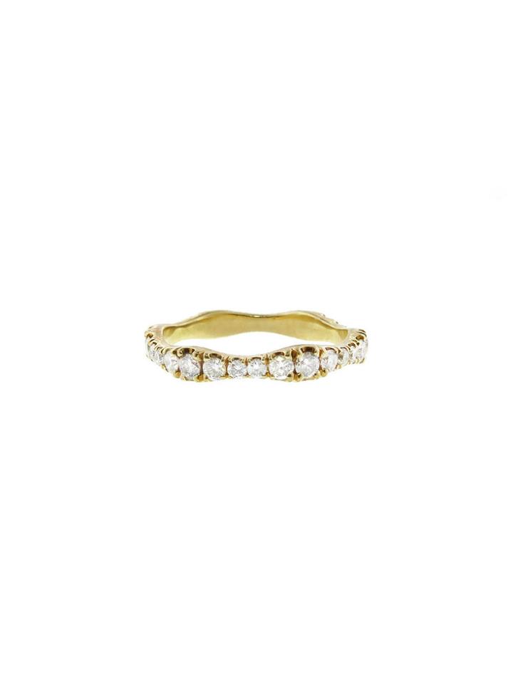 Deanna Hamro Thin Wave Diamond Thread Ring - Yellow Gold