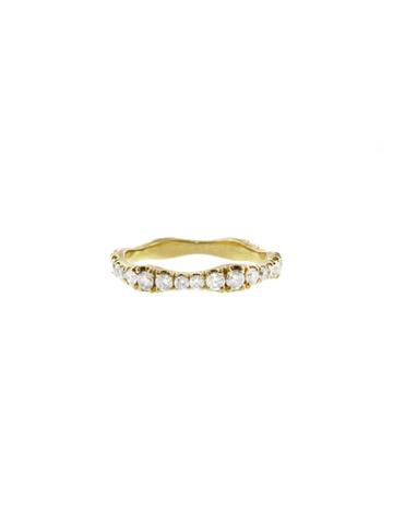 Deanna Hamro Thin Wave Diamond Thread Ring - Yellow Gold