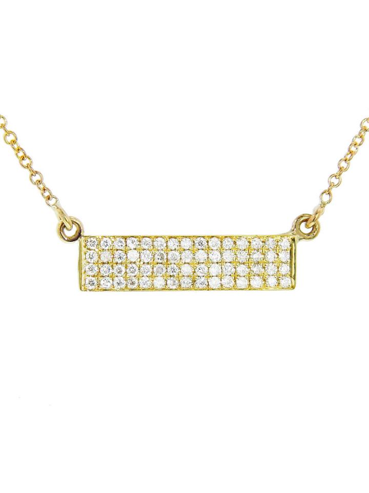 Jennifer Meyer Diamond Rectangle Necklace - Yellow Gold