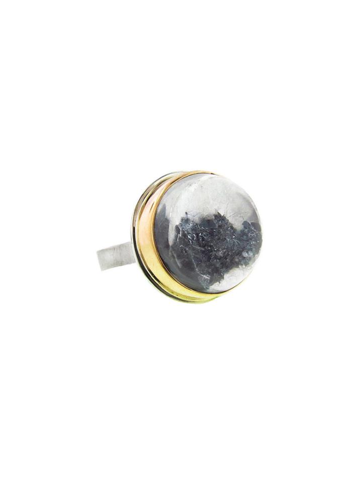 Jamie Joseph Hematite In Quartz Bubble Ring