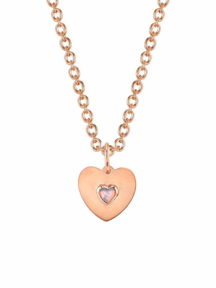 Irene Neuwirth Opal Heart Charm - Rose Gold