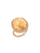 Irene Neuwirth Fire Opal And Pav? Diamond Ring