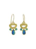 Gurhan Rose Cut Diamond And Opal Teardrop Earrings - 24 Karat Yellow Gold