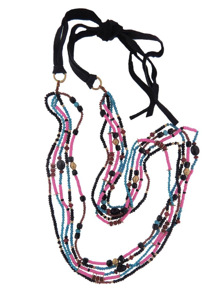 Royal Nomad Multi-strand Turquoise And Garnet Chain