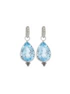 Jude Frances Large Blue Topaz Pear Earring Charms - White Gold