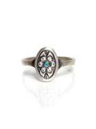 Workhorse Blossom Ring With Turquoise - Silver