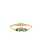 Lori Mclean Deco Evil Eye Ring With Turquoise And Emeralds