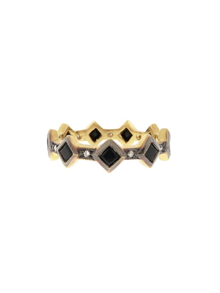 Cathy Waterman Princess Cut Black Spinel Band - 22 Karat Gold