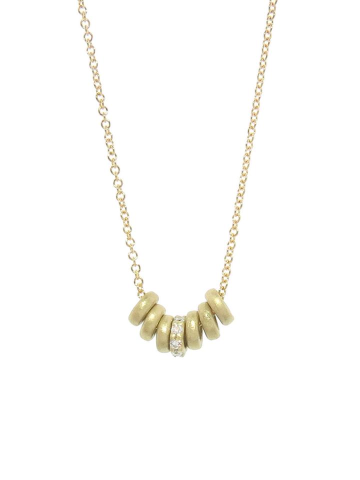 Ylang 23 Seven Tiny Donuts Necklace With Diamonds