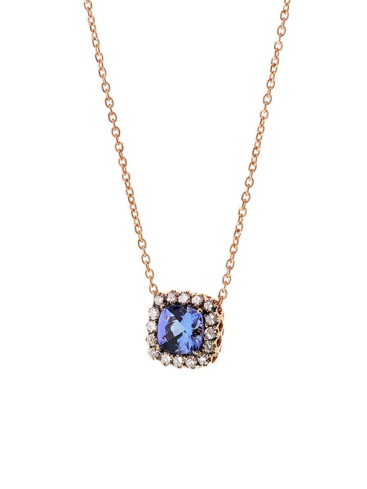 Ylang 23 Diamond And Tanzanite Square Necklace