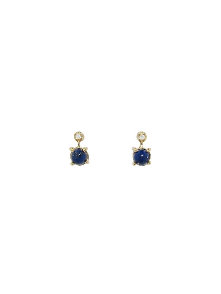 N+a New York Blue Opal Stud Earrings With Diamonds