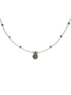 Catherine Michiels Pave Diamond Disk Necklace With Faceted Stones
