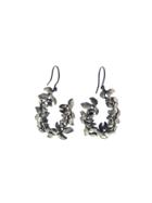 Himatsingka Wisteria Flat Loop Earrings - Oxidized Sterling Silver