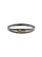 Todd Reed Oxidized Double Band Bangle - Raw Marquise Diamond