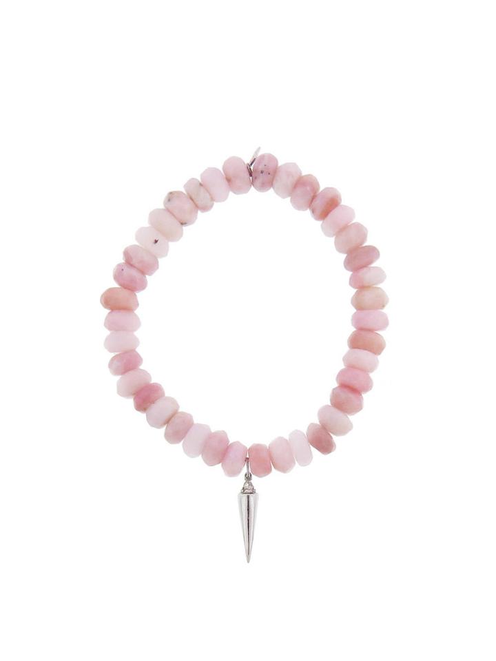 Sydney Evan Spike Charm On Pink Opal- White Gold