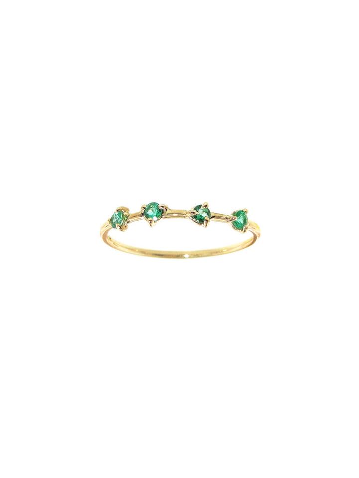 Wwake Four-step Emerald Ring
