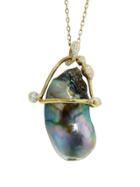 Ten Thousand Things Diamond Caged Abalone Pearl Pendant