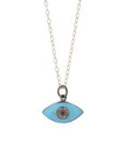 Ylang 23 Enamel Evil Eye Pendant With Diamonds - Turquoise