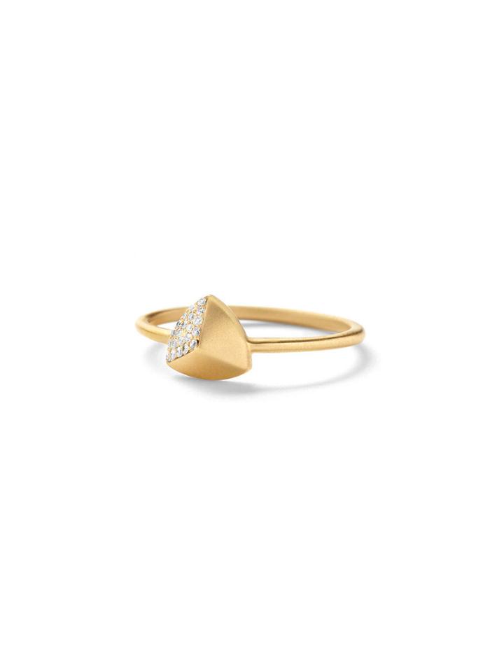 Monique Péan Triangular Stud Ring With White Diamonds