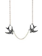 Blackbird And The Snow Unique Double Bird Diamond Necklace