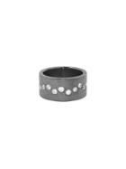 Todd Reed Wide Oxidized Band With Brilliant Cut Diamonds