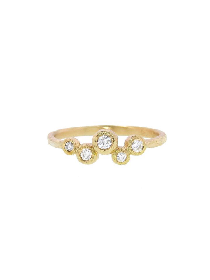 Yasuko Azuma Offset Diamond Ring - 18 Karat Yellow Gold