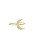 Andrea Fohrman Mini Crescent Moon Ring - Yellow Gold