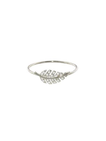 Jennifer Meyer Diamond Mini Leaf Ring - White Gold
