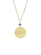 Perle De Lune Happy Medal Necklace - Amethyst