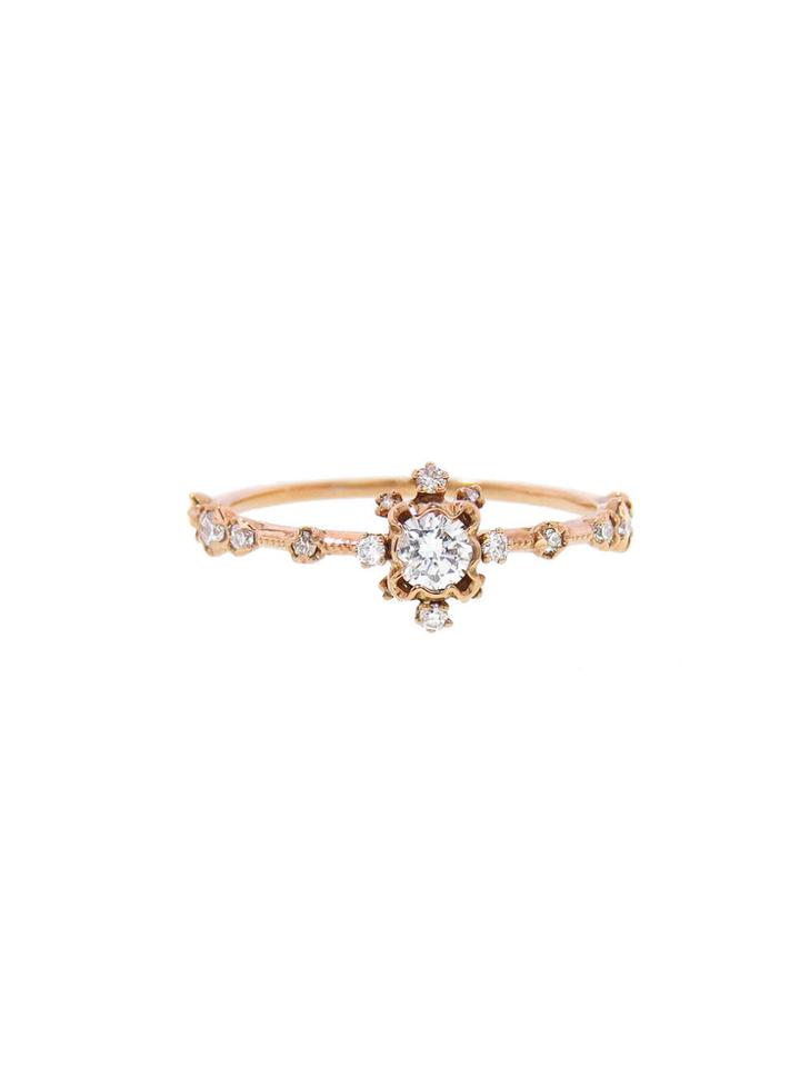 Kataoka Scalloped Frame Brilliant Cut Diamond Ring