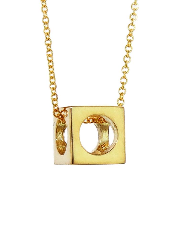 Jennifer Meyer Cube And Circles Necklace - Yellow Gold