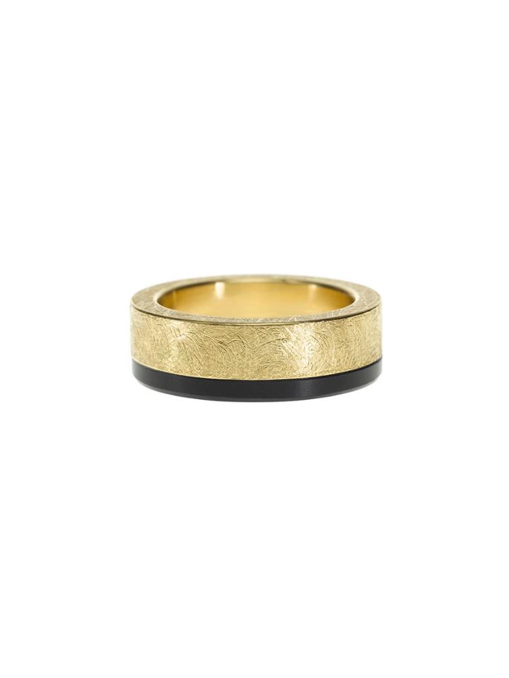 Todd Reed Gold Band With Black Jade