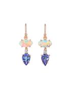 Irene Neuwirth Lightning Ridge Opal And Tanzanite Double Drop Earrings