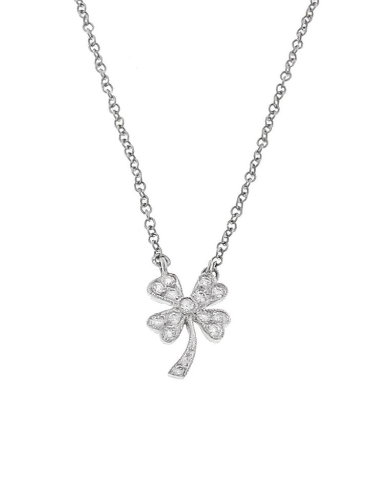 Cathy Waterman Diamond Four-leaf Clover Necklace