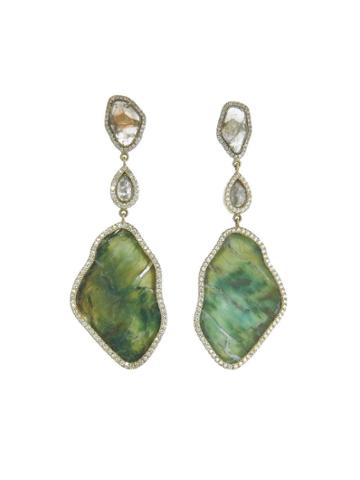 Monique Péan Diamond And Opal Slice Earrings