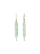 Jamie Joseph Long Pistachio Chrysoprase Drop Earrings