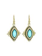 Armenta Old World Midnight Marquis Earrings With Turquoise