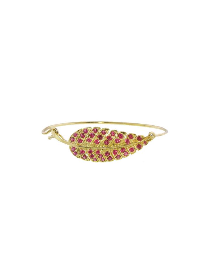 Jennifer Meyer Large Ruby Leaf Bracelet