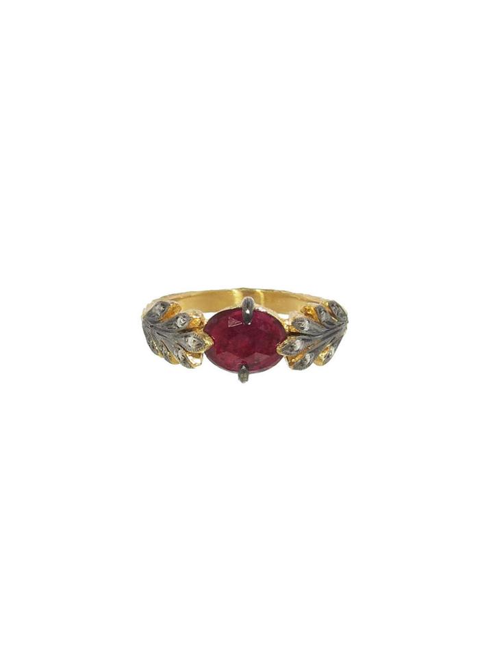 Cathy Waterman Ruby Leafside Ring
