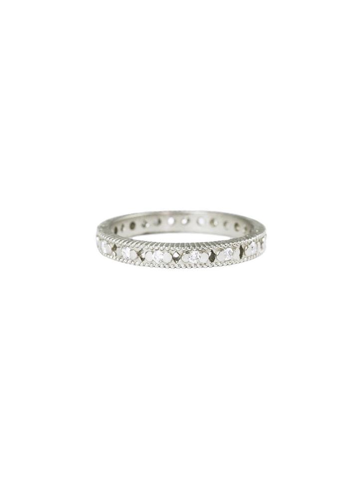 Megan Thorne Ribbed Cut Out Band - White Gold