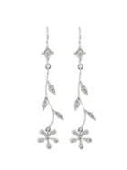 Cathy Waterman Vine And Daisy Earrings - Platinum
